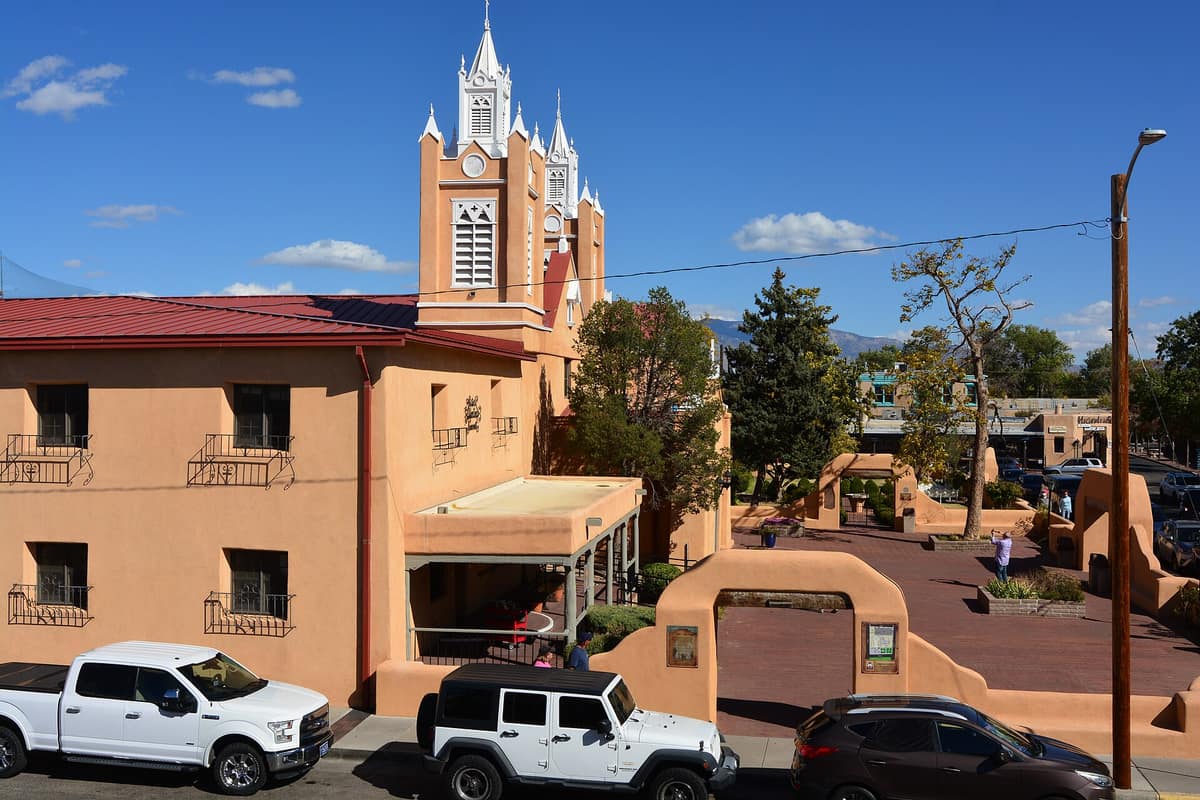 San Felipe de Neri Church and the plaza buildings